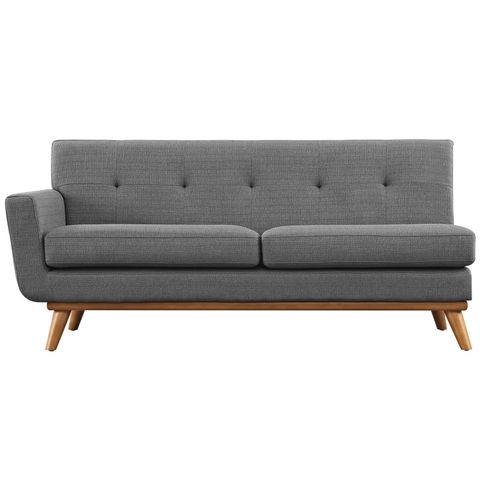 Modway Engage Mid-Century Modern Upholstered Fabric Left-Arm Loveseat ... regarding Choosing the Right Contemporary Loveseat Gray Fabric Essentials